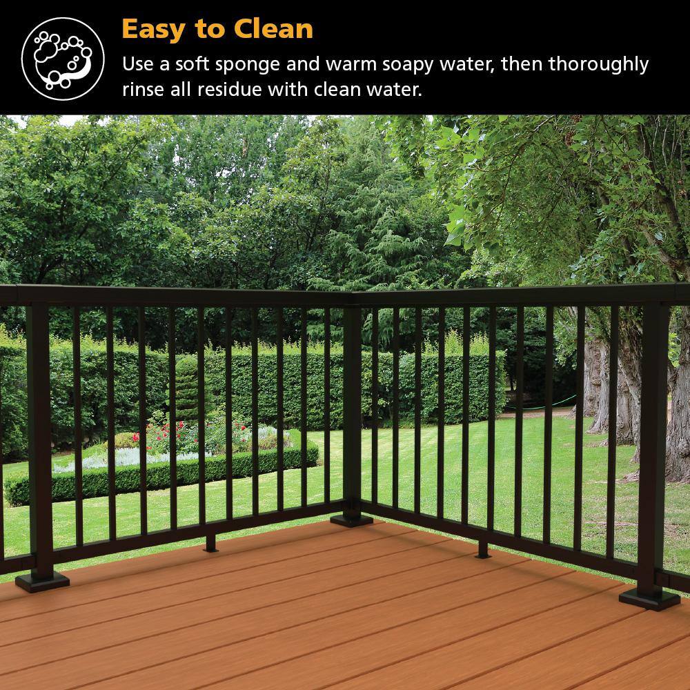 Peak Aluminum Railing 6 ft. Aluminum Deck Railing Stair Kit with Pickets in Matte Black for 36 in. high system