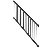Peak Aluminum Railing 6 ft. Aluminum Deck Railing Stair Kit with Pickets in Matte Black for 36 in. high system