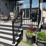 Peak Aluminum Railing 6 ft. Aluminum Deck Railing Stair Kit with Pickets in Matte Black for 36 in. high system