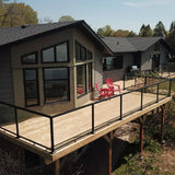 Peak Aluminum Railing 6 ft. Aluminum Deck Railing Stair Kit with Pickets in Matte Black for 36 in. high system