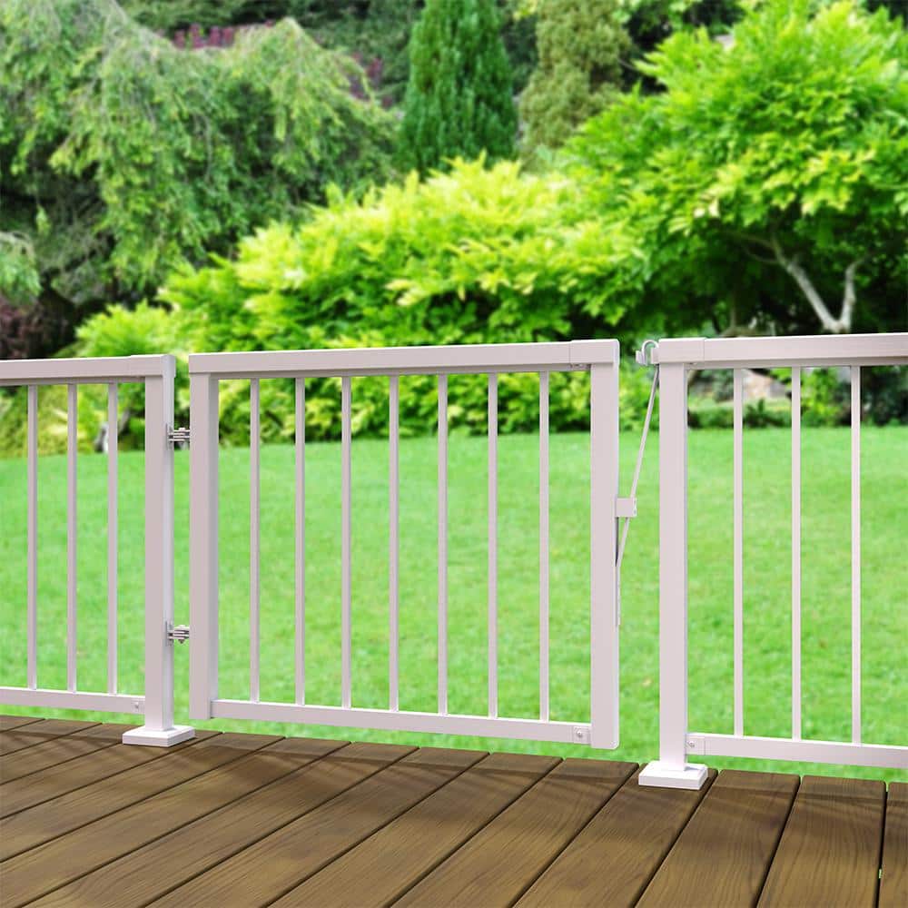 Peak Aluminum Railing 6 ft. White Aluminum Deck Railing Wide Picket and Spacer Kit for 36 in. high system