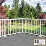 Peak Aluminum Railing 6 ft. Aluminum Deck Railing Stair Kit with Wide Pickets in White for 36 in. high system