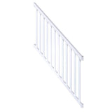 Peak Aluminum Railing 6 ft. Aluminum Deck Railing Stair Kit with Wide Pickets in White for 36 in. high system