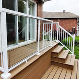 Peak Aluminum Railing 6 ft. Aluminum Deck Railing Stair Kit with Wide Pickets in White for 36 in. high system