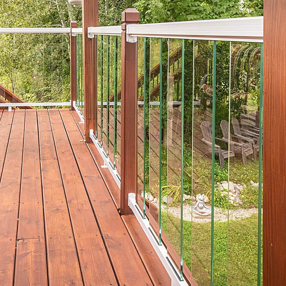 Peak Aluminum Railing 36 in. H x 6 in. W Aluminum Deck Railing Clear Glass Panel Kit for 36 in. high system