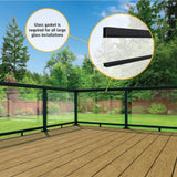 Peak Aluminum Railing 36 in. H x 60 in. W Clear Aluminum Deck Railing Tempered Glass Panel