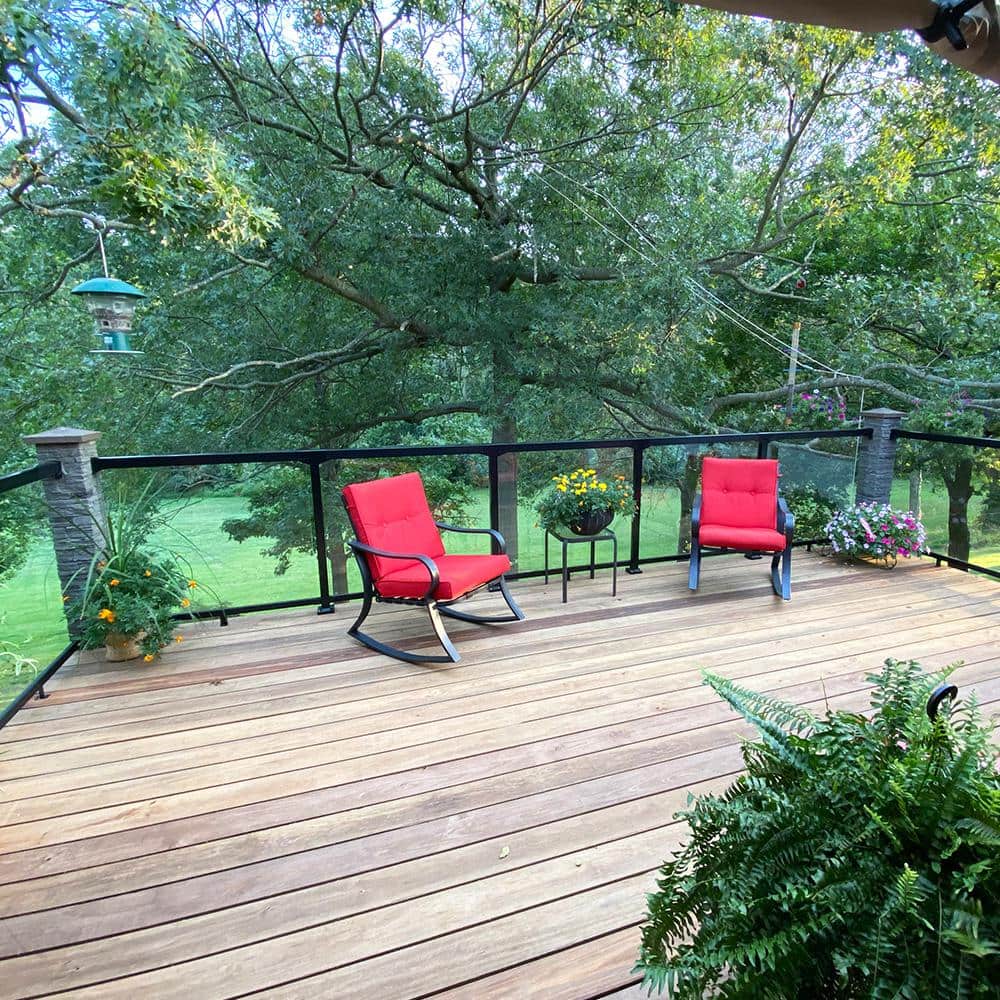 Peak Aluminum Railing 6 ft. W Aluminum Deck Railing Black Glass Gasket for 36 in. high system