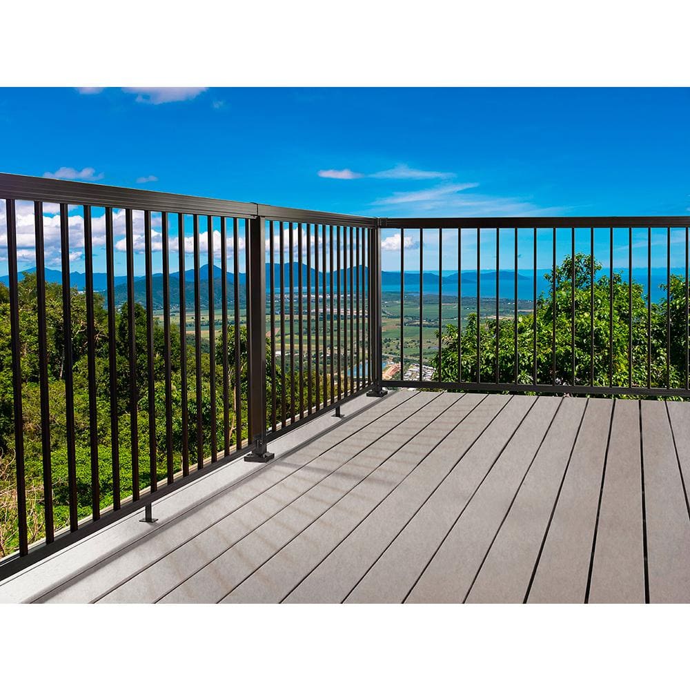 Peak Aluminum Railing 42 in. H x 4 in. W Black Aluminum Deck Railing Corner Post