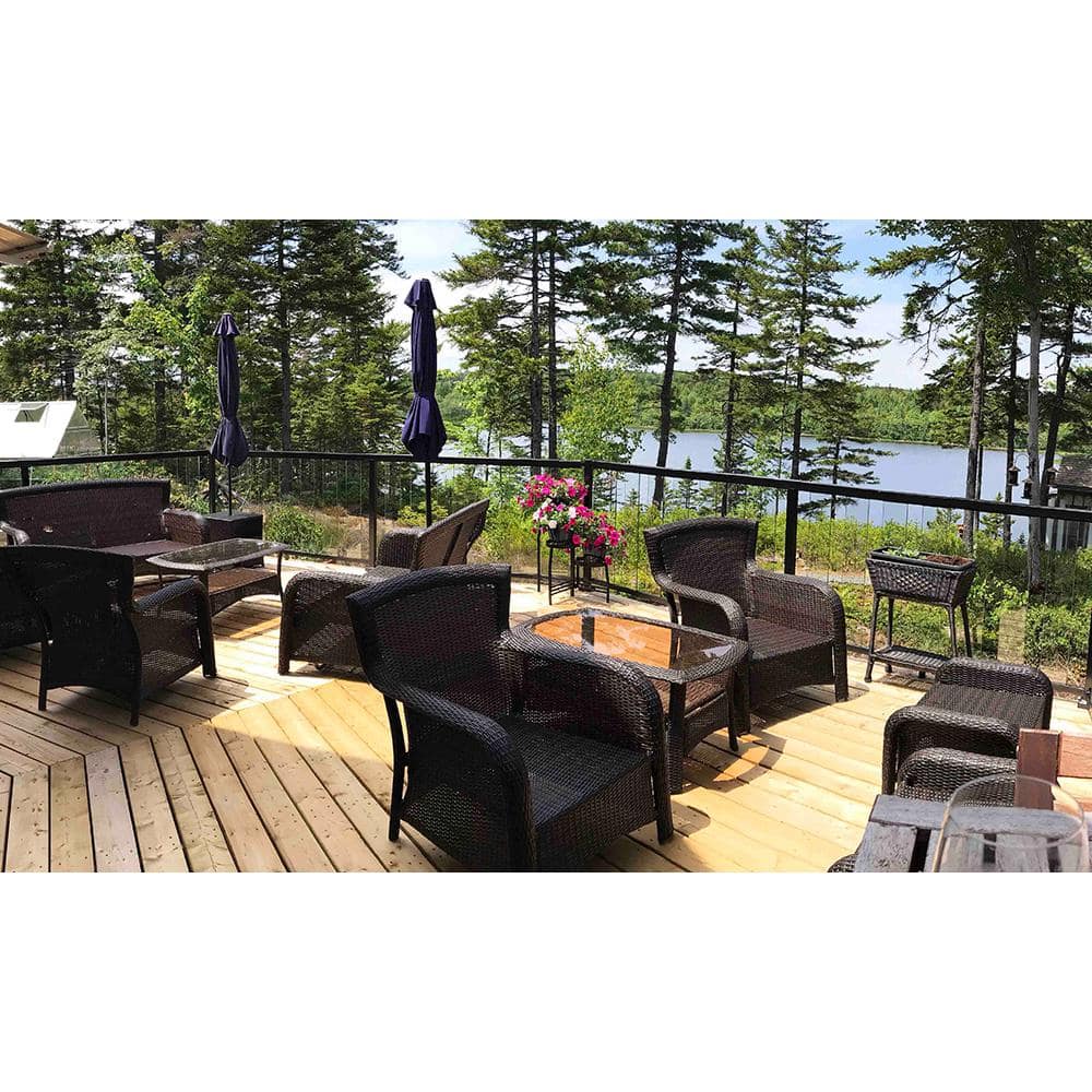 Peak Aluminum Railing 42 in. H x 4 in. W Black Aluminum Deck Railing Corner Post