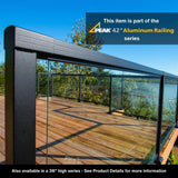 Peak Aluminum Railing 42 in. x 40 in. Black Aluminum Deck Railing Picket Gate