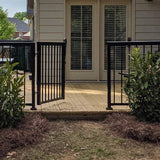 Peak Aluminum Railing 42 in. x 40 in. Black Aluminum Deck Railing Picket Gate