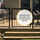 Peak Aluminum Railing 42 in. x 40 in. Black Aluminum Deck Railing Picket Gate