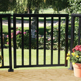 Peak Aluminum Railing 42 in. x 40 in. Black Aluminum Deck Railing Wide Picket Gate