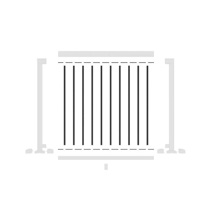 Peak Aluminum Railing 4 ft. Black Aluminum Deck Railing Picket and Spacer Kit for 42 in. high system