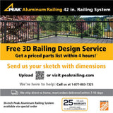 Peak Aluminum Railing 4 ft. Black Aluminum Deck Railing Wide Picket and Spacer Kit for 42 in. high system
