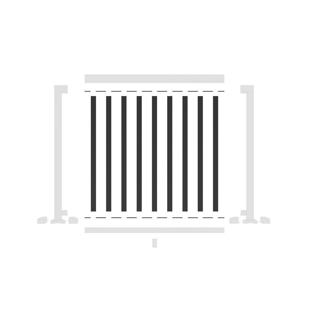 Peak Aluminum Railing 4 ft. Black Aluminum Deck Railing Wide Picket and Spacer Kit for 42 in. high system