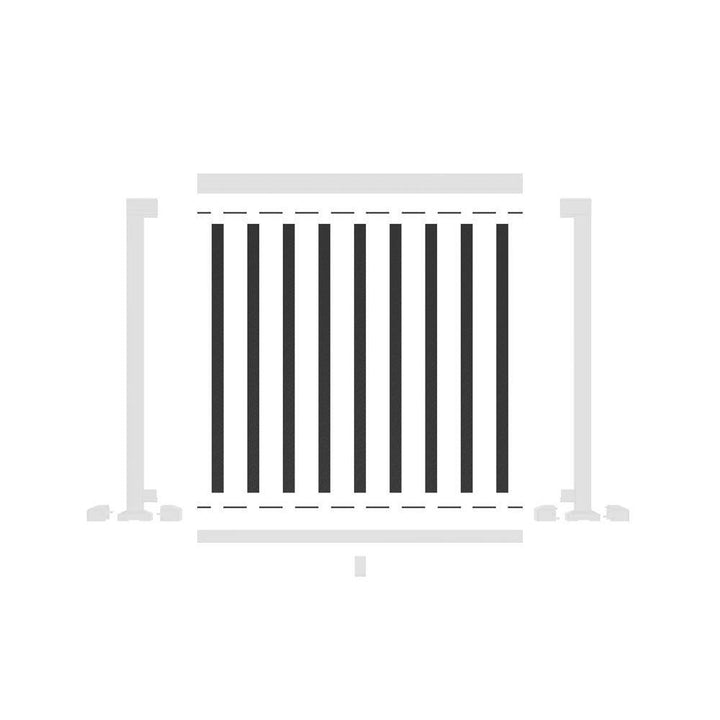 Peak Aluminum Railing 4 ft. Black Aluminum Deck Railing Wide Picket and Spacer Kit for 42 in. high system