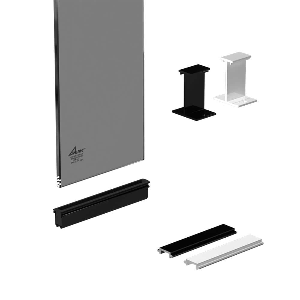 Peak Aluminum Railing 42 in. H x 6 in. W Aluminum Deck Railing Tinted Clear Glass Panel Kit