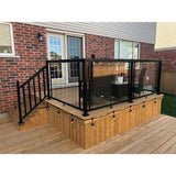 Peak Aluminum Railing 42 in. H x 42 in. W Aluminum Deck Railing Tempered Clear Glass Panel
