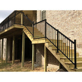 Peak Aluminum Railing 6 in. W Black Aluminum Deck Railing Stair Hand and Base Rail Bracket for 42 in. high system
