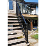 Peak Aluminum Railing 6 in. W Black Aluminum Deck Railing Stair Hand and Base Rail Bracket for 42 in. high system