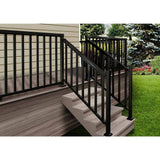 Peak Aluminum Railing 6 in. W Black Aluminum Deck Railing Wall Mount Bracket Kit for 42 in. high system