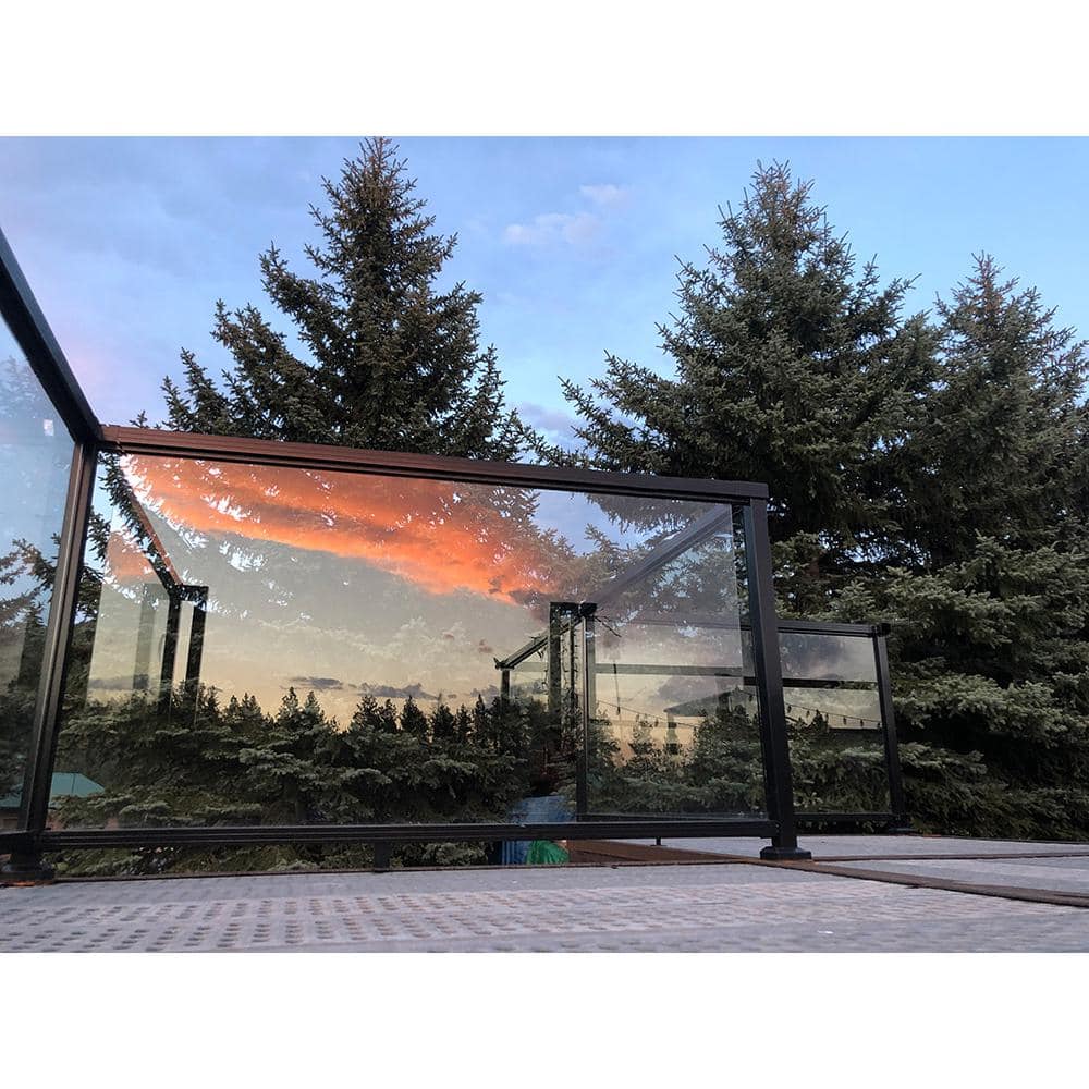Peak Aluminum Railing 6 ft. Aluminum Deck Railing Black Glass Gasket for 42 in. High System