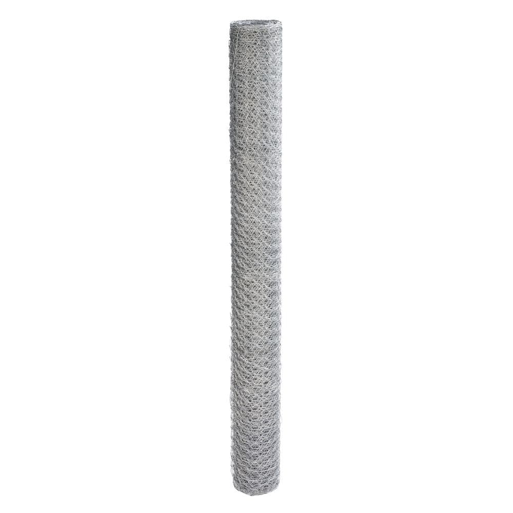 PEAK 50 ft. L x 48 in. H Galvanized Steel Hexagonal Wire Netting with 1 in. x 1 in. Mesh Size Garden Fence