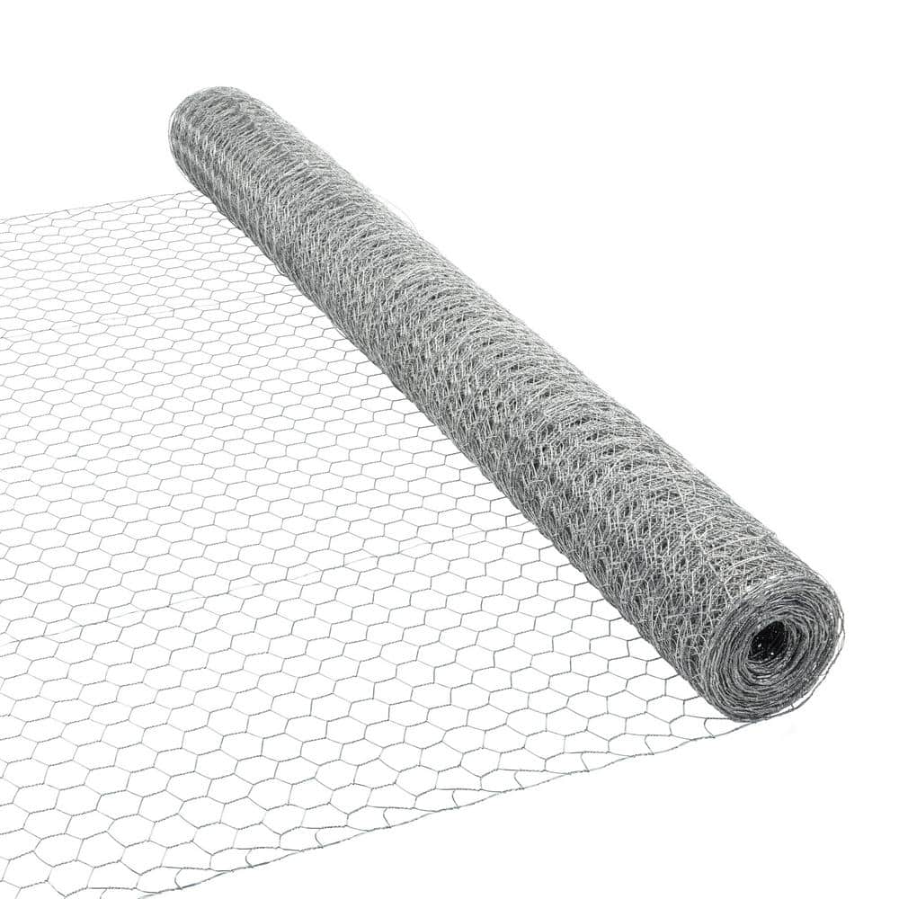 PEAK 50 ft. L x 48 in. H Galvanized Steel Hexagonal Wire Netting with 1 in. x 1 in. Mesh Size Garden Fence