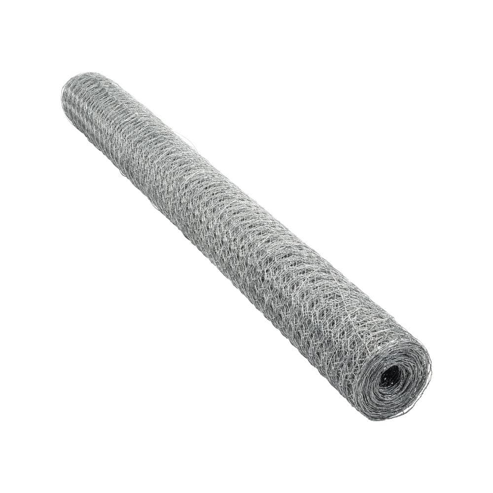 PEAK 50 ft. L x 48 in. H Galvanized Steel Hexagonal Wire Netting with 1 in. x 1 in. Mesh Size Garden Fence