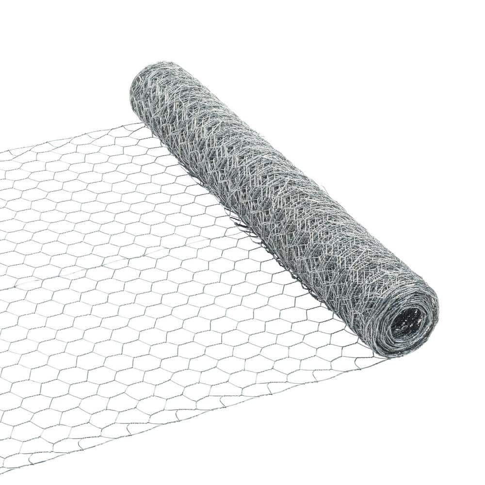 PEAK 25 ft. L x 24 in. H Galvanized Steel Hexagonal Wire Netting with 1 in. x 1 in. Mesh Size Garden Fence