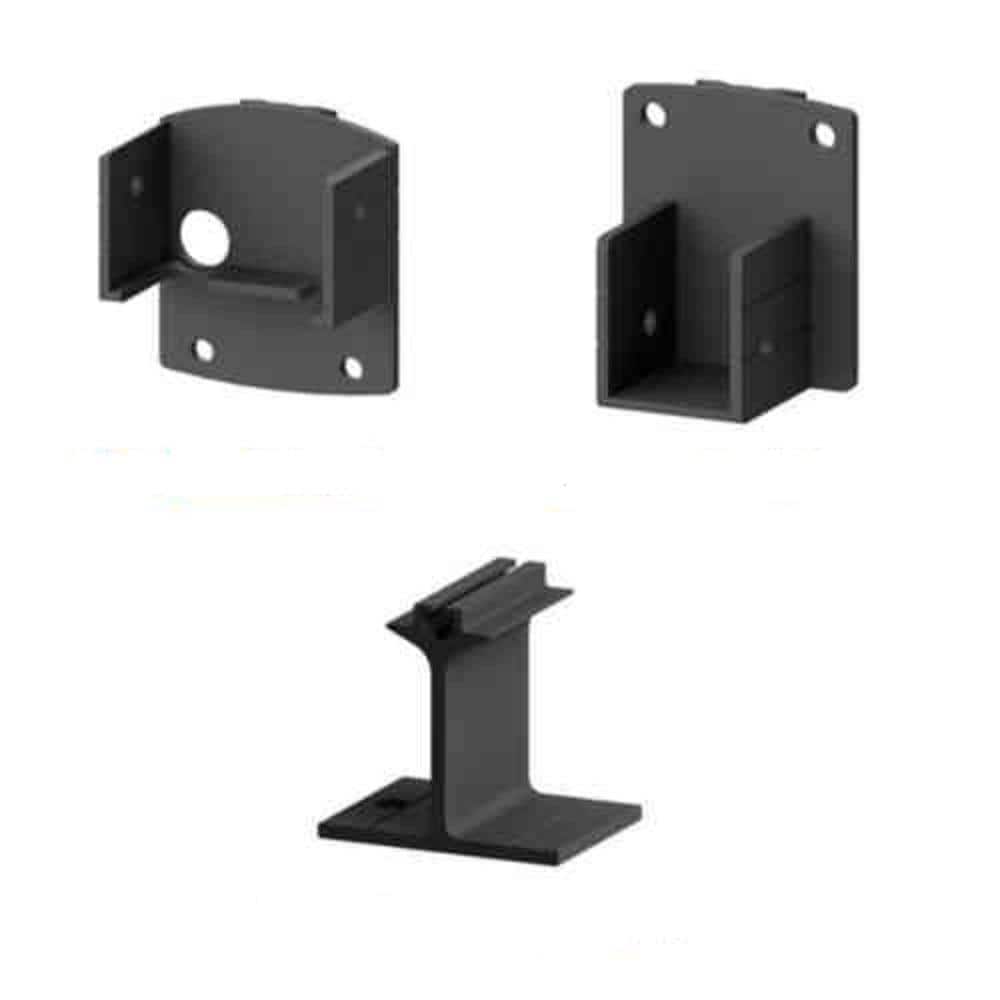 PEAK AquatinePLUS 2 in. x 3 in. x 5 in. Black Aluminum Pool Fence Picket Bracket Kit
