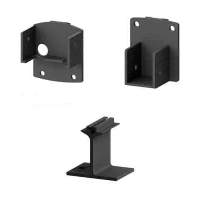 PEAK AquatinePLUS 2 in. x 3 in. x 5 in. Black Aluminum Pool Fence Picket Bracket Kit