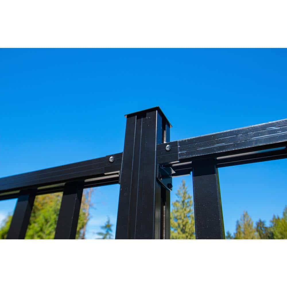 PEAK AquatinePLUS 2 in. x 3 in. x 5 in. Black Aluminum Pool Fence Picket Bracket Kit