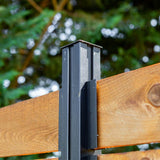 Peak Products Modular Fencing 94 in. H Matte Black Aluminum In-Ground Post for A 6 ft. H Outdoor Privacy Fence System