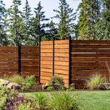 Peak Products Modular Fencing 94 in. H Matte Black Aluminum In-Ground Post for A 6 ft. H Outdoor Privacy Fence System
