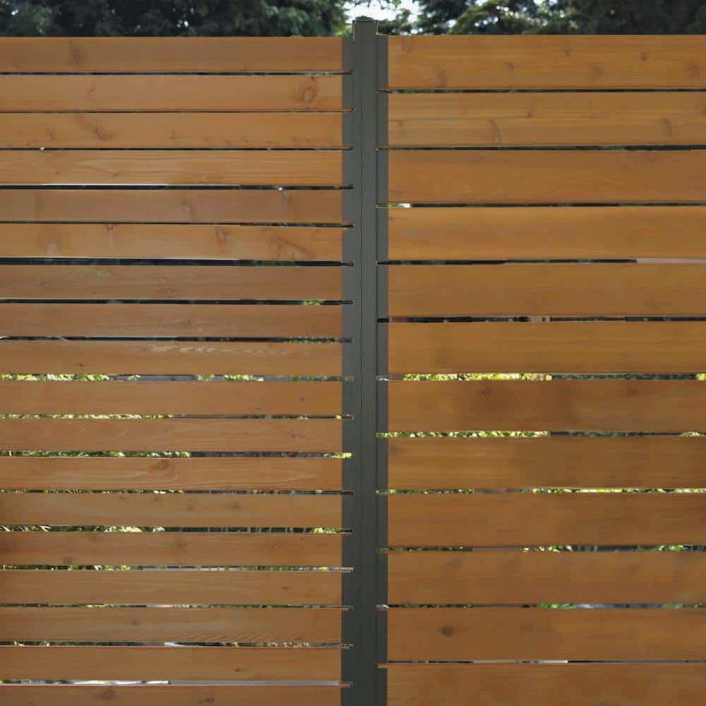 Peak Products Modular Fencing 94 in. H Matte Black Aluminum In-Ground Post for A 6 ft. H Outdoor Privacy Fence System