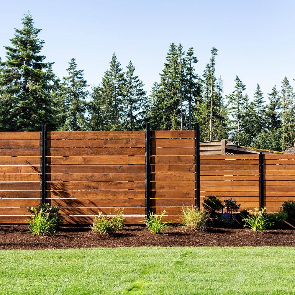 Peak Products Modular Fencing 94 in. H Matte Black Aluminum In-Ground Post for A 6 ft. H Outdoor Privacy Fence System
