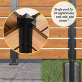 Peak Products Modular Fencing 94 in. H Matte Black Aluminum In-Ground Post for A 6 ft. H Outdoor Privacy Fence System