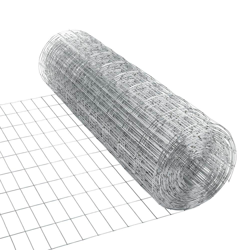 PEAK 36 in. H x 50 ft. L Galvanized Steel Welded Utility Fence with 4 in. x 2 in. Mesh Size Garden Fence