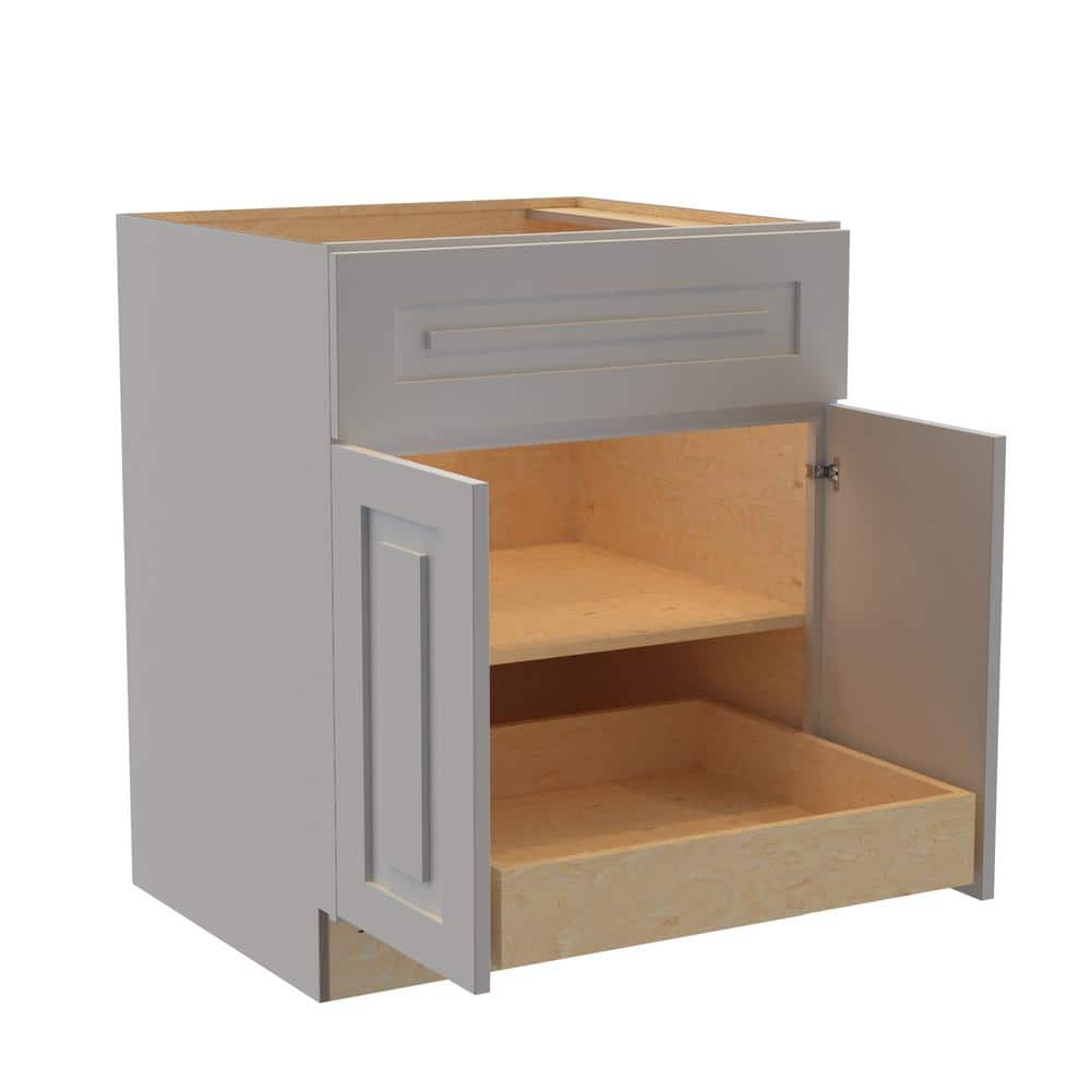 Home Decorators Collection Grayson Pearl Gray Soft Close Base Kitchen Cabinet