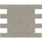 MSI Pebble 3 in. x 9 in. x 8mm Glossy Glass Gray Subway Tile (3.8 sq. ft. / case)