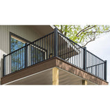 Pegatha Contemporary 6 ft. x 36 in. Charcoal Gray Fine Textured Aluminum Level Rail Kit