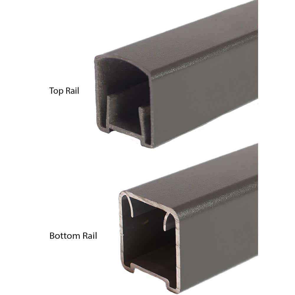 Pegatha Contemporary 6 ft. x 36 in. Charcoal Gray Fine Textured Aluminum Level Rail Kit