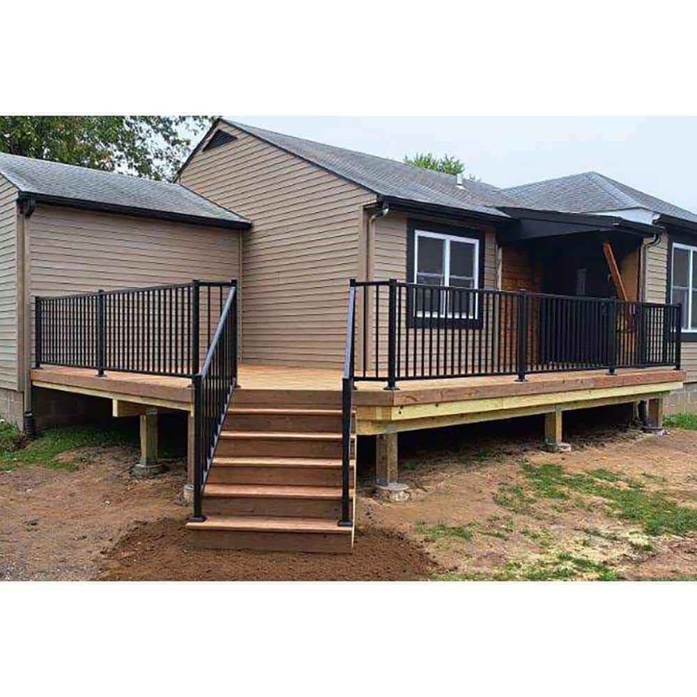 Pegatha Contemporary 8 ft. x 36 in. Brown Fine Textured Aluminum Level Rail Kit