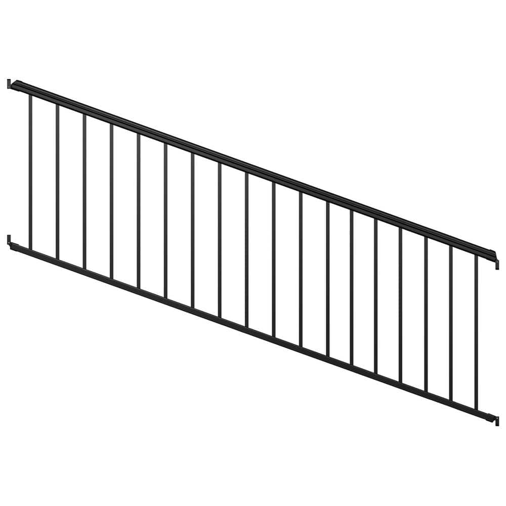 Pegatha Plus 8 ft. x 36 in. Black Fine Textured Aluminum Stair Rail Kit