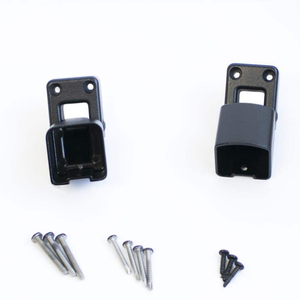 Pegatha Contemporary Black Aluminum Textured Stair Bracket Kit (Top and Bottom Bracket with Necessary Screws)