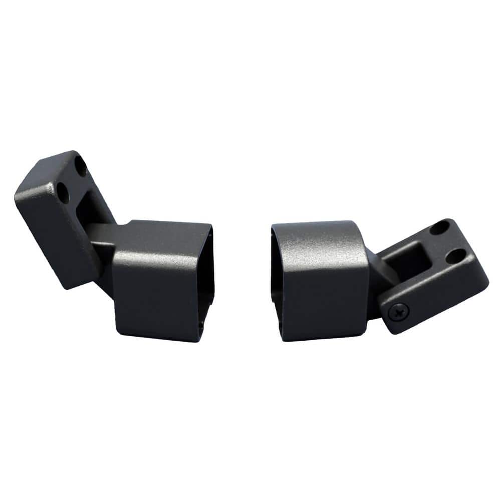 Pegatha Contemporary Black Aluminum Textured Stair Bracket Kit (Top and Bottom Bracket with Necessary Screws)