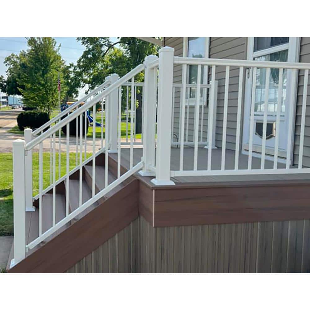 Pegatha Plus White Aluminum Textured Stair Bracket Kit