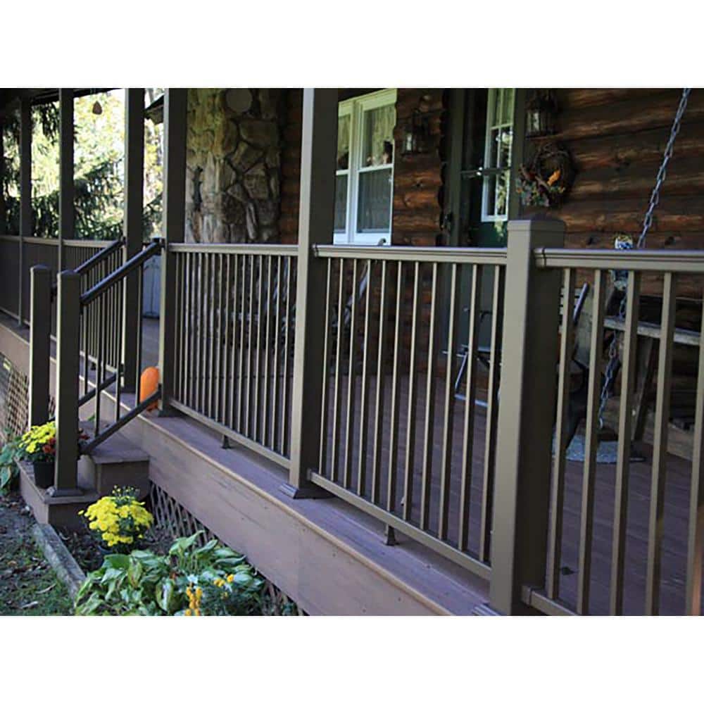 Pegatha Plus Brown Aluminum Textured Stair Bracket Kit (Top and Bottom Bracket with Necessary Screws)